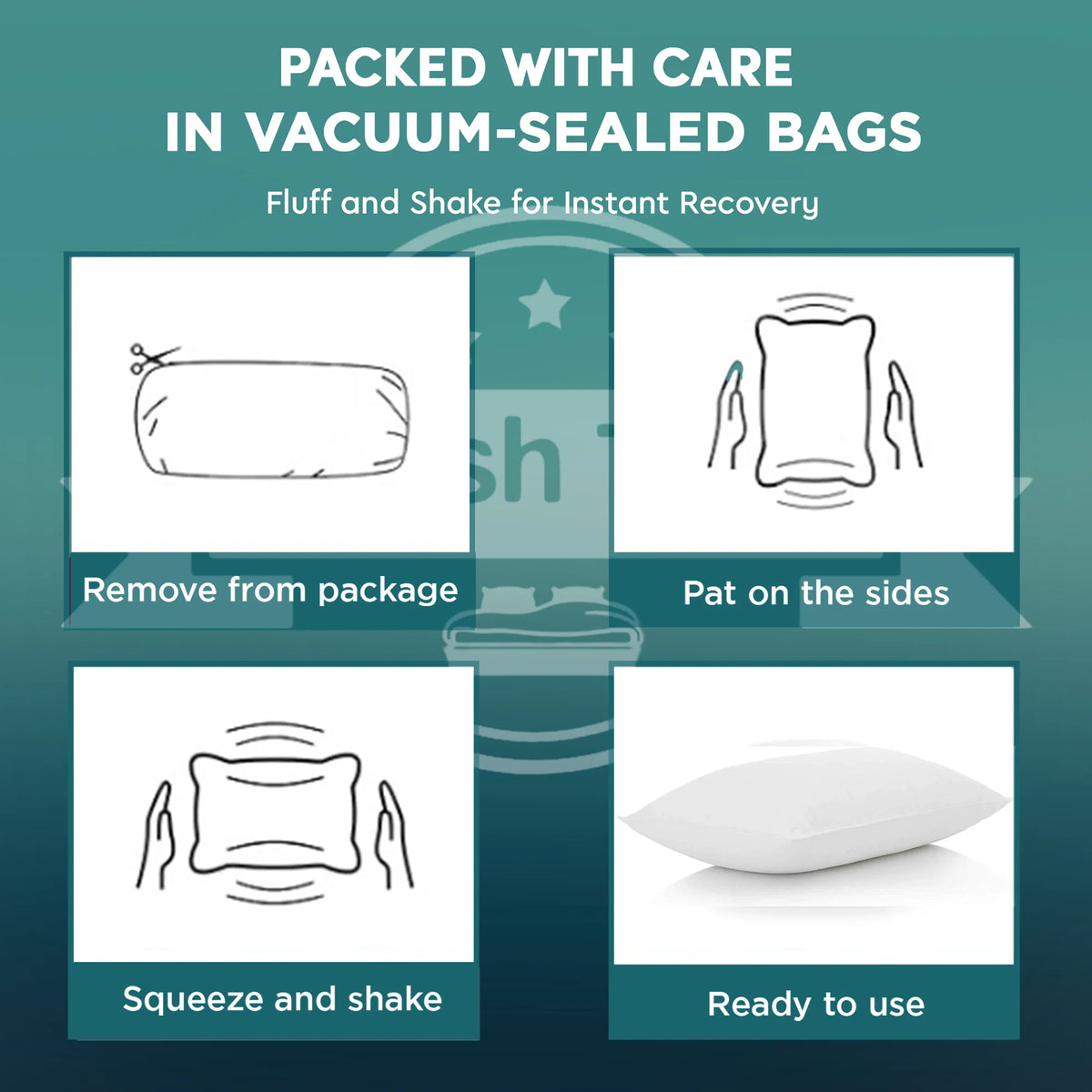 How to fluff vacuum-sealed hotel pillows in four steps after unpacking