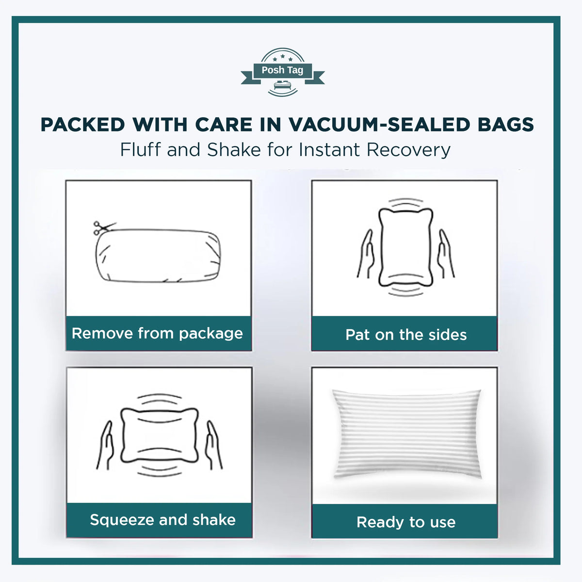 How to fluff vacuum-sealed stripe pillows in four steps after unpacking