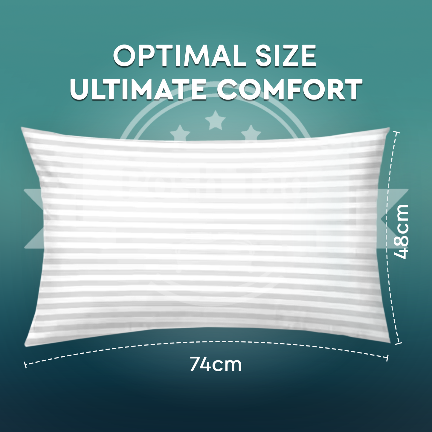 Pack of 2 Stripe Hotel Quality Bed Pillows – Original Down Alternative Pillows for Sleeping, Soft Support for Back, Stomach & Side Sleepers