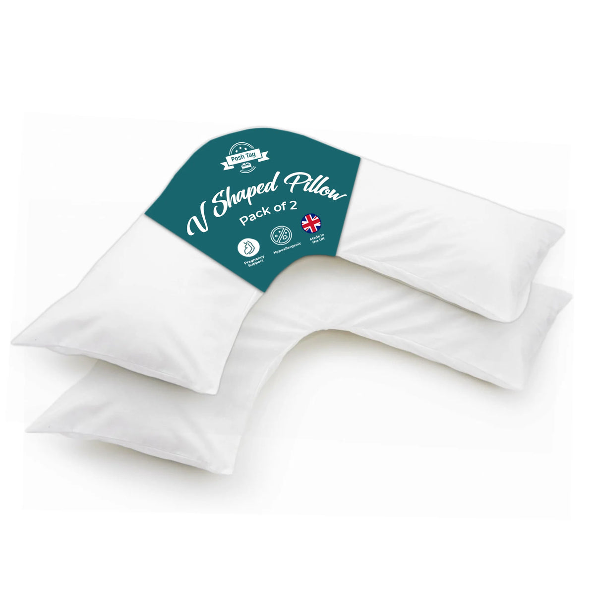 Posh Tag V shaped pillows pack of 2 without pillowcases