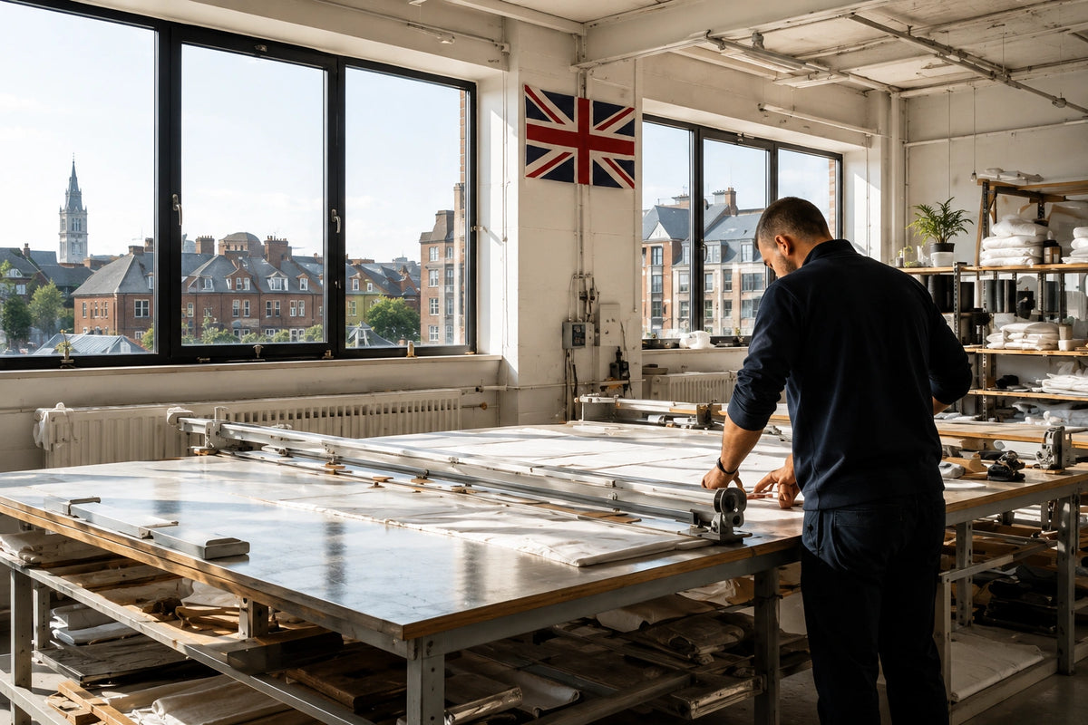 Bedding being crafted in a UK workshop