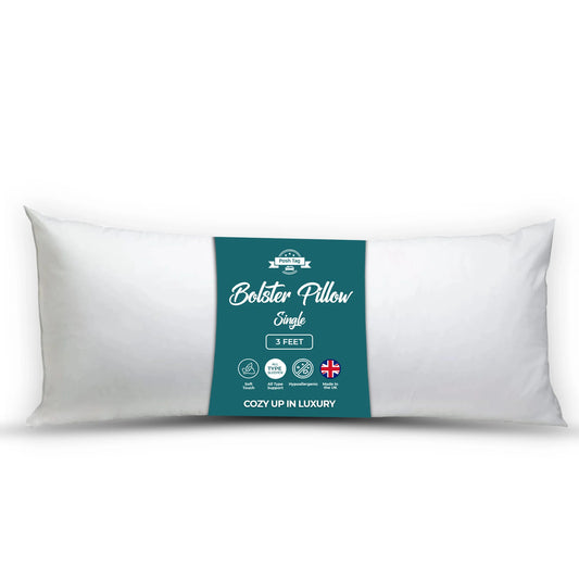 Posh Tag bolster pillow, single 3ft, hypoallergenic and made in the UK
