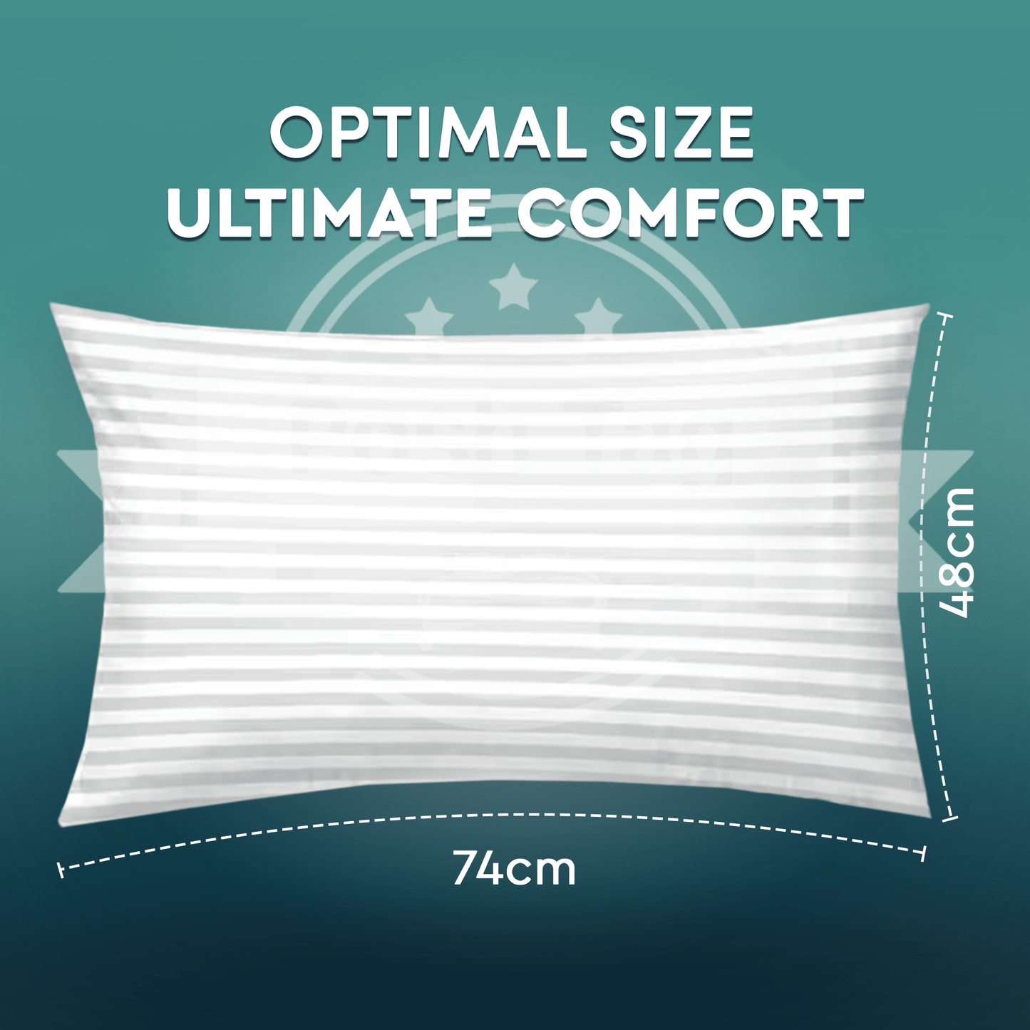 Pack of 2 Stripe Hotel Quality Bed Pillows – Original Down Alternative Pillows for Sleeping, Soft Support for Back, Stomach & Side Sleepers - Posh Tag