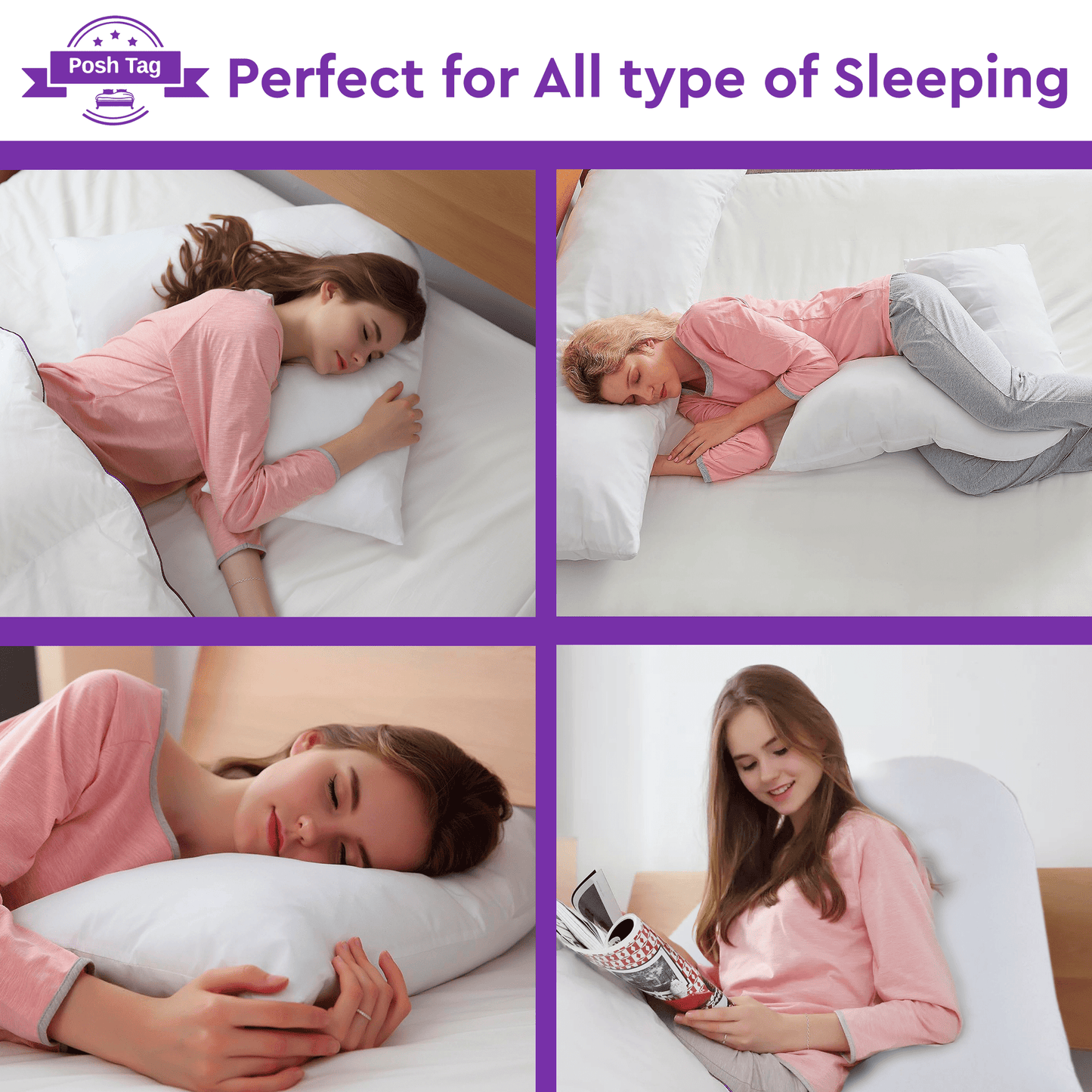 Posh Tag V Pillow with Pillowcase 140 cm x 30 cm - Posh Tag
